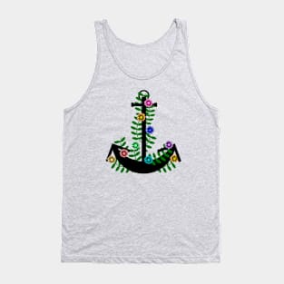 anchor floral with flowers Tank Top